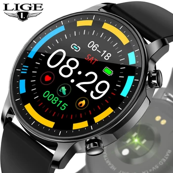 LIGE 2020 Novo Smart Watch Homens Mulheres Multi-função Modo de Esportes Full Touch Screen Relógio de frequência Cardíaca Impermeável de Fitness Smart Watch
