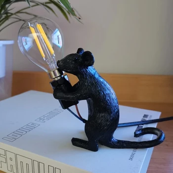 SELETTI Moderno Resina Mouse Lâmpada da Tabela do DIODO emissor de E12 mouse Candeeiros de Mesa Secretária Nórdicos Crianças de Decoração de Quarto de LED Luzes da Noite EU/AU/EUA/reino UNIDO Plug