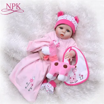NPK de Corpo Inteiro de Silicone Reborn Baby Doll crianças Playmate de Presente Para Meninas Menina Viva Brinquedos Macios Para Buquês Boneca Bebes Reborn
