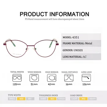 Moda REAL de Olhos de Gato Mulheres de Óculos de Armação de Metal Míope Óculos de armações Óculos de Leitura Full Frame Marca de Designer