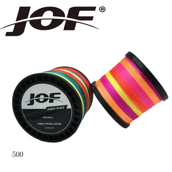 Novo JOF 8 FIOS 500M Forte Super 8 PLYS Japão Multifilamento PE 8 Trançado Linha de Pesca multicolor 0.4#-20# 12-200 LBs