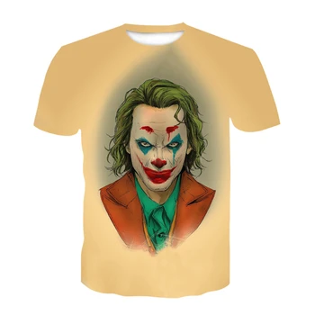 Joker Palhaço 3D Impresso T-Shirt de Verão Homens Mulheres Harajuku T-Shirt Fortniter de grandes dimensões Tshirt Meninos Adolescente camiseta de Manga Curta