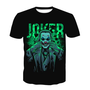 Joker Palhaço 3D Impresso T-Shirt de Verão Homens Mulheres Harajuku T-Shirt Fortniter de grandes dimensões Tshirt Meninos Adolescente camiseta de Manga Curta