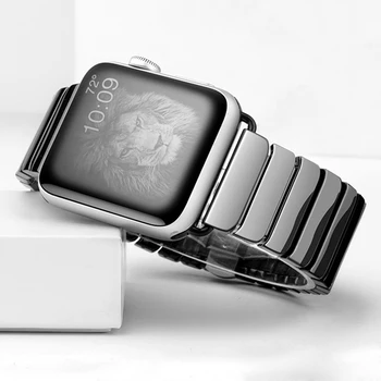 Para a apple faixas de relógio de 44mm 40mm correa de luxo cerâmica pulseira para o iwatch pulseira Série 5 4 3 2 alça de 42mm de 38mm cinturino