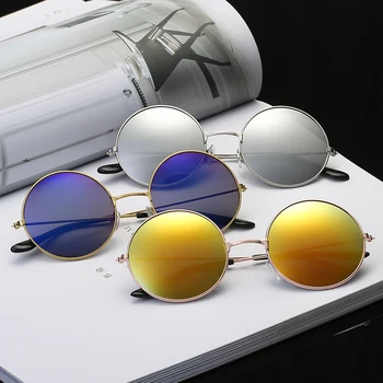 Tendências de Produtos De 2018 Redonda de Metal de Moda das Mulheres de Óculos de sol de grife Tons para as Mulheres de Óculos Adulto