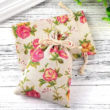 30 Pack de Rosa de Drawstring Sacos de Estopa Flor Bolsa de Sacos de Sacos de Presente de Jóias Bolsas para DIY de Artesanato Festa de Casamento