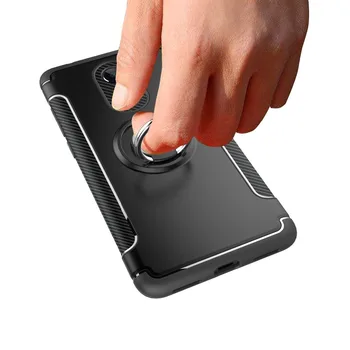 Caso Xiaomi redmi 5 + Carro Titular Magnéticas de Sucção Anel de Suporte à prova de Choque Resistente Armadura Tampa do Telefone Para Xiaomi redmi 5