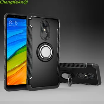 Caso Xiaomi redmi 5 + Carro Titular Magnéticas de Sucção Anel de Suporte à prova de Choque Resistente Armadura Tampa do Telefone Para Xiaomi redmi 5