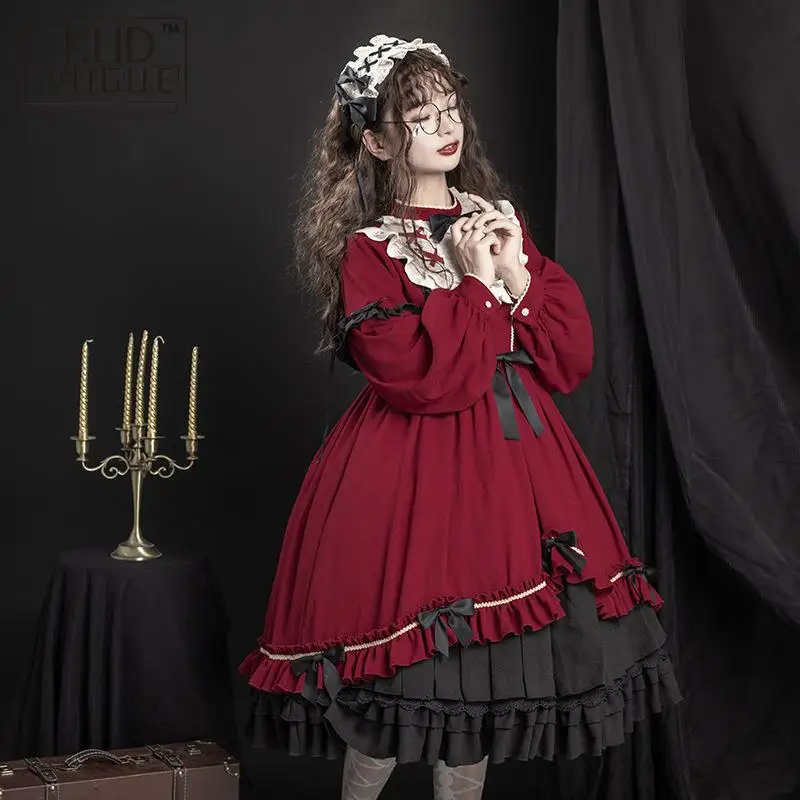 Em promoção! Jsk Lolita Vestido Vitoriano Princesa De Bolinhas Vermelhas  Kawaii Sem Mangas Cinta Macia Feminino Boneca, Vestidos De Roupas Kawaii