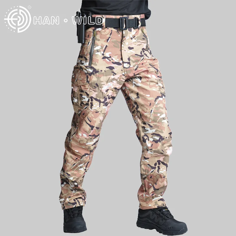 Tática Mens Calças De Acampamento Ao Ar Livre Caminhada De Camuflagem Calça Blusão Impermeável Caça Militar De Combate Camo Pants