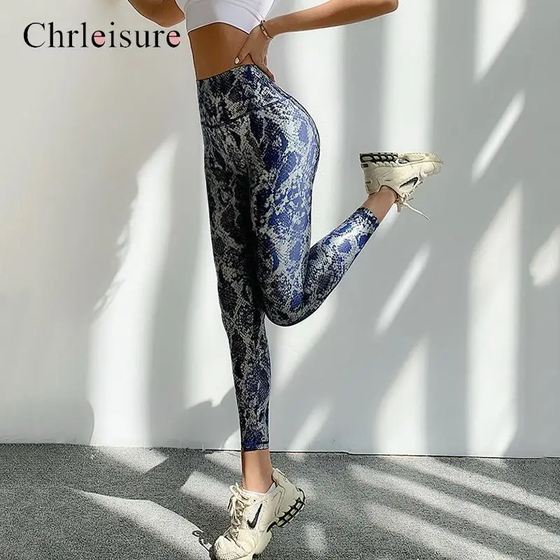 Sexy leggings mulheres cobra impresso leggins calças de yoga nova