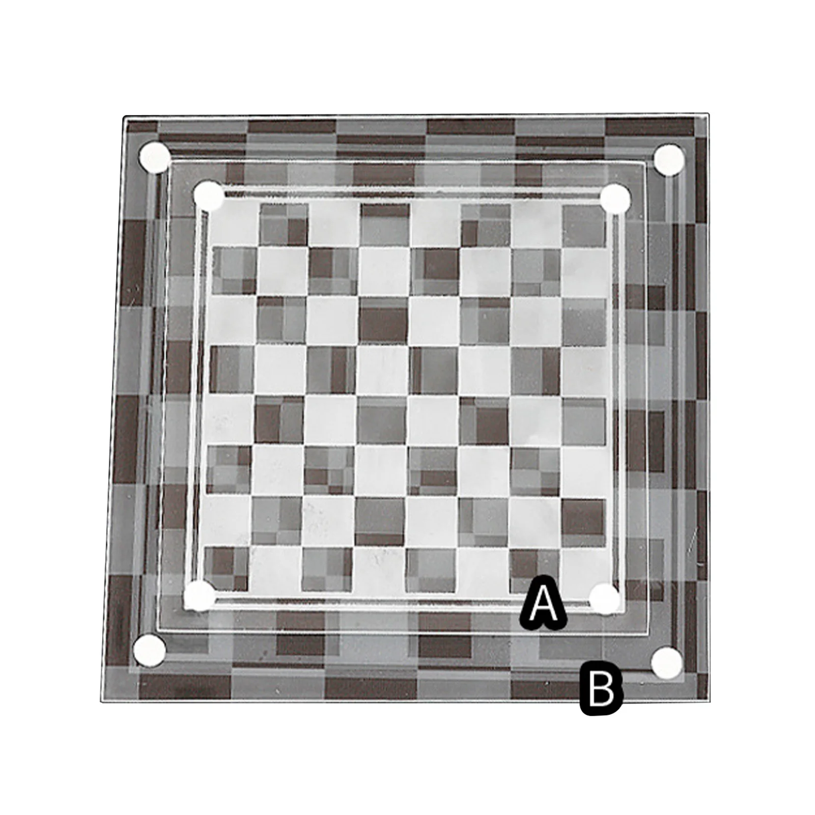 Pequeno jogo de xadrez em vidro fosco e transparente, c